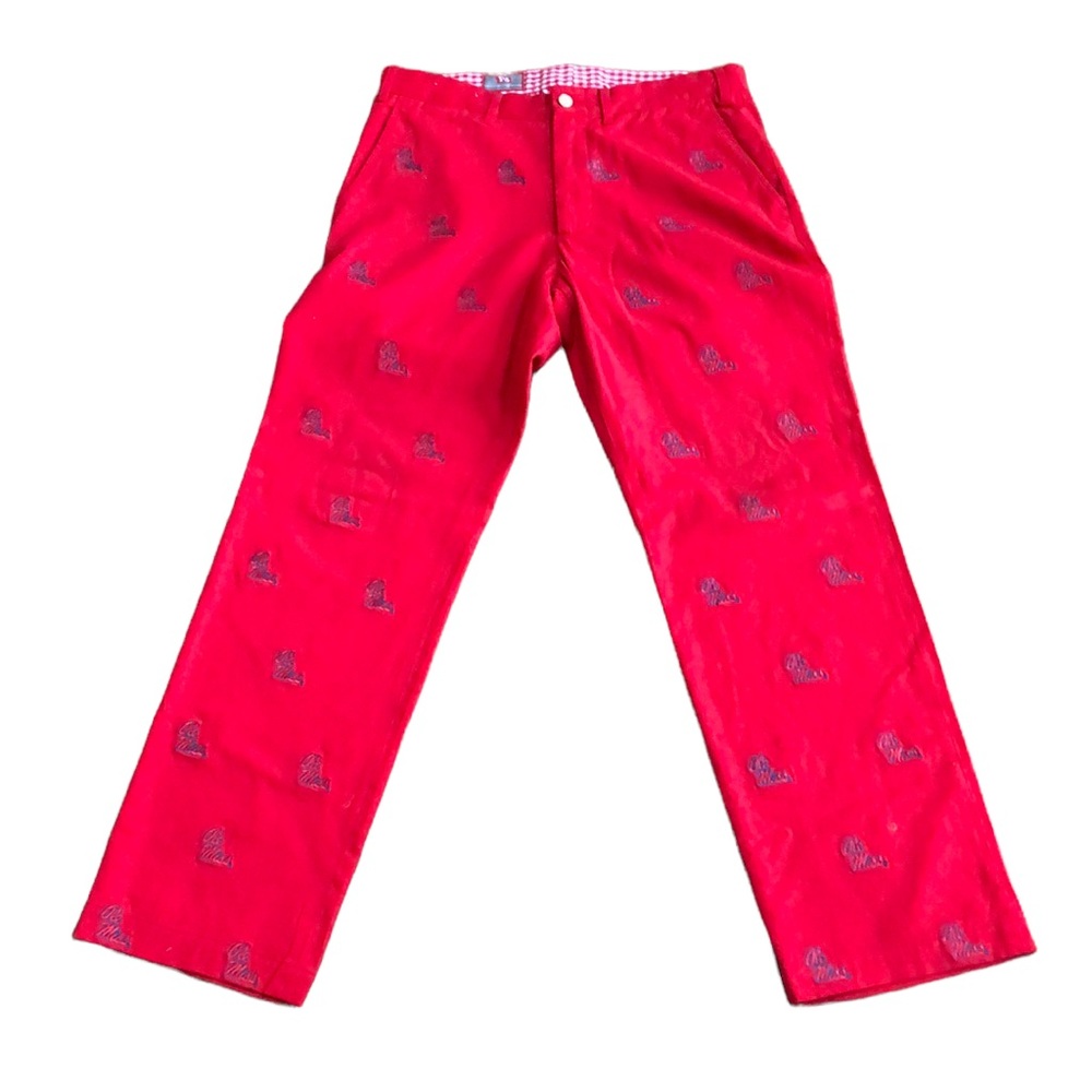 Ole Miss Pennington & Bailes red stadium pants Sz 34